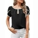 thumbnail image 2 of Camiseta casual para mujer Blusa de manga corta con cuello redondo sólido Tops Fridja  hjk5674, 2 of 8