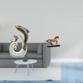 thumbnail image 2 of Figura de caballo, escultura animal, estatua de resina, adorno de delfín de cerámica, diseño abstracto, ideal para regalar o decorar el hogar., 2 of 8