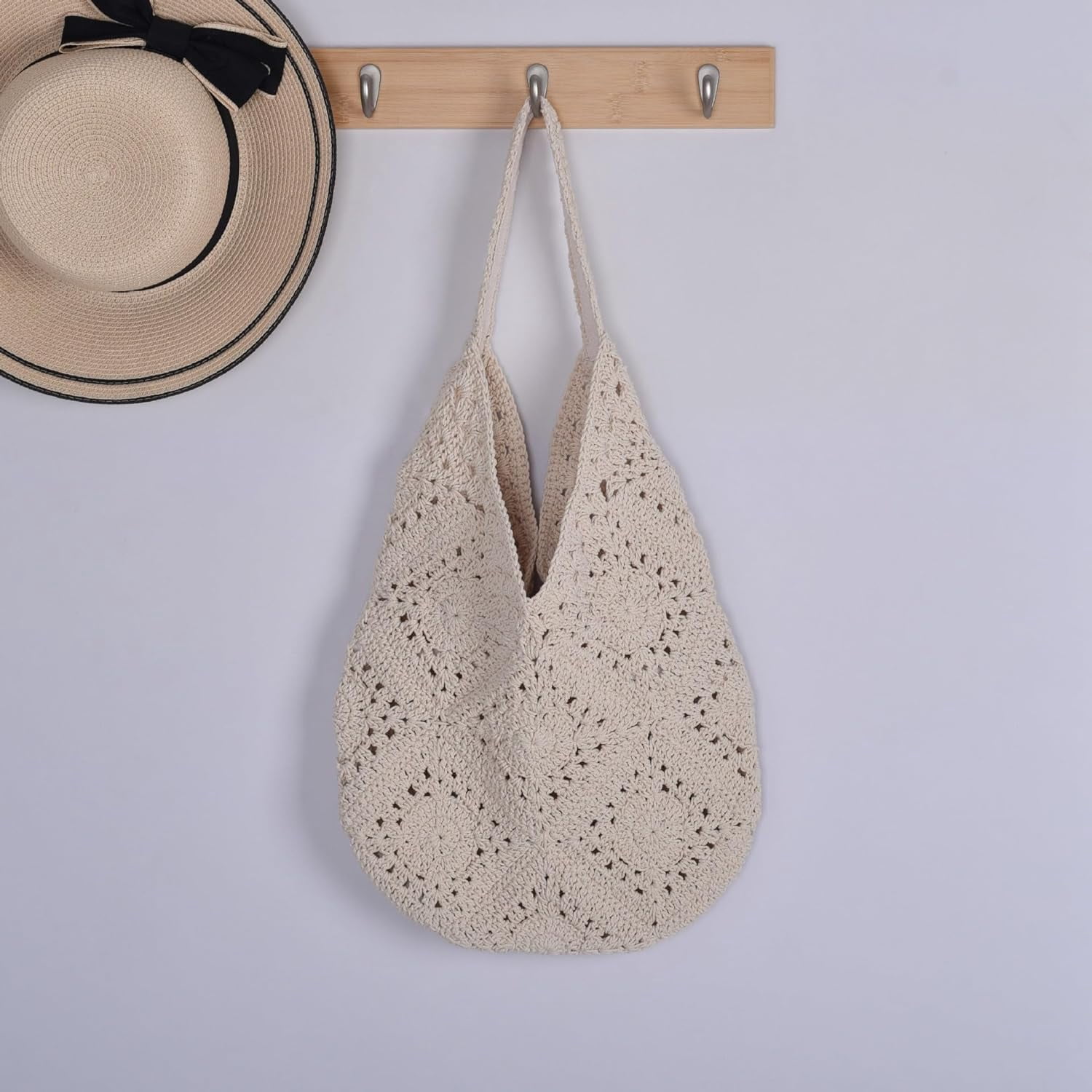 Crochet Beach Bag Beach Bags for Women Soft Summer Beach Tote Woven Purses for Summer Vacation