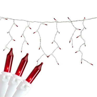 Northlight 100 Count Red Mini Icicle Christmas Lights - 3.5 ft White Wire