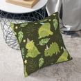 thumbnail image 6 of Square Throw Pillow Covers with Core, Fun Green Dinosaur Pillows for Sofa Beds, 20"x20", 6 of 9
