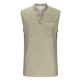 thumbnail image 5 of Dvprdro Fashion Causal Buttons Sleeveless Tank Tops for Men Summer Solid Casual Loose Comfortable T-Shirt Blouse, 5 of 7