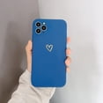 thumbnail image 6 of Compatible for iPhone 11 Pro Max Case for Soft Liquid Silicone Gold Heart Pattern Slim Protective Shockproof Case for Women Girls for iPhone 11 Pro Max-Blue, 6 of 14