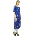thumbnail image 4 of Bimba Women's Floral Printed Royal Blue Kurta Classic Designer Tunic Casual-14, 4 of 9