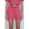 thumbnail image 3 of Women's Nylon Varsity Stripe Drawstring Waist Shorts, 3 of 4