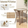 thumbnail image 3 of Outdoor Side Tables for Patio, Wicker/Rattan End Tables, Outdoor Wicker Side Table, Yellow Rattan Glass Top Patio Side Table, 3 of 15