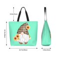 thumbnail image 5 of Pofeuu Sunflower Gnomes 4 Print Reusable Grocery Bags - Washable, Foldable, Packable Tote, Large Handles, Heavy Duty, Zippered Top Pouch, 5 of 8
