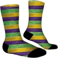 thumbnail image 5 of MEICHEN Women's Mardi Gras Themed Comfortable Cute Printed Mid Calf Sports Socks Fashion Clothing Accessories for Women, 5 of 5
