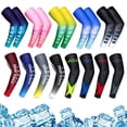 thumbnail image 3 of 1Pair Sports Cooling Cycling Arm Sleeves Anti-UV Protection Elastic Arm Cover for Driving Running Basketball Football Golf E2-2Pcs XXL-Weight 75-90kg, 3 of 6