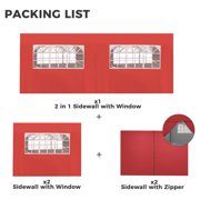 Outdoor Basic 6 Pieces Sidewalls for 10x20 Heavy Duty Pop up Canopy Tent,Red