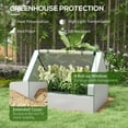thumbnail image 4 of Outsunny Raised Garden Bed with Small Greenhouse, White and Brown, 4 of 9