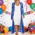thumbnail image 2 of QHFBli Women's Sequin Cardigan Long Sleeve Open Front See Through Evening Coats Summer Cover Up Dress, 2 of 5