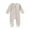 Gray, variant on Busydd Baby Boys Girls Rompers Long Sleeve Round Neck Infant Clothes Solid Color Ribbed Zipper Unisex Newborn Baby Jumpsuits One Piece Baby Rompers Bodysuit 0-12 Months