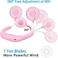 thumbnail image 2 of KOMI Neck Fan Portable Face Fan Personal USB Hands-Free Mini Wearable Sports Handheld Cooling Small New Fans Around Your Neck for Travel Office Room Household Outdoor Sports, 2 of 7
