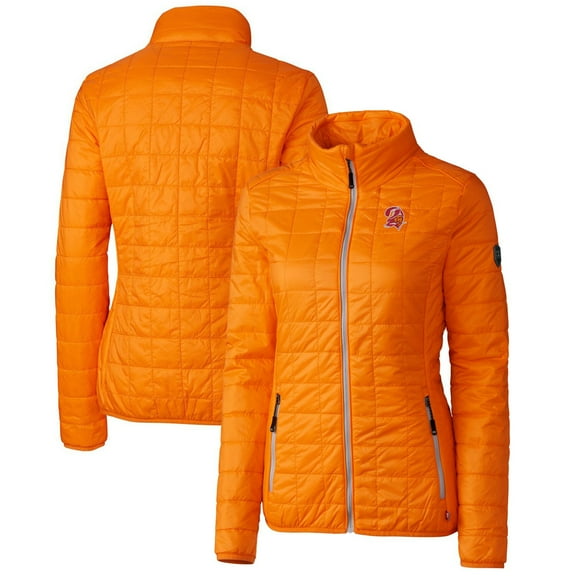 Women's Cutter & Buck Orange Tampa Bay Buccaneers Rainier PrimaLoft Eco Insulated Full-Zip Puffer Jacket