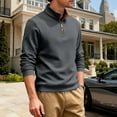 thumbnail image 4 of Ceisia Men's Casual Striped Half Button Round Neck Pullover with Pocket Daily Fashion Top Gift, 4 of 9