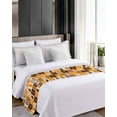 thumbnail image 4 of Xipuska Orange Plaid Fall Bed Runners for King Size Bed, Decorative Bed Throws for Foot of Bed, Thanksgiving Pumpkins Maple Leaf Turkey Bed Runner Sofa Throw Bedding Scarf Slipcover for Bedroom, 4 of 6