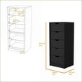 thumbnail image 2 of Dressers Dillon 5-Drawer Narrow Tall Chest, Black | Particle Board, 2 of 6