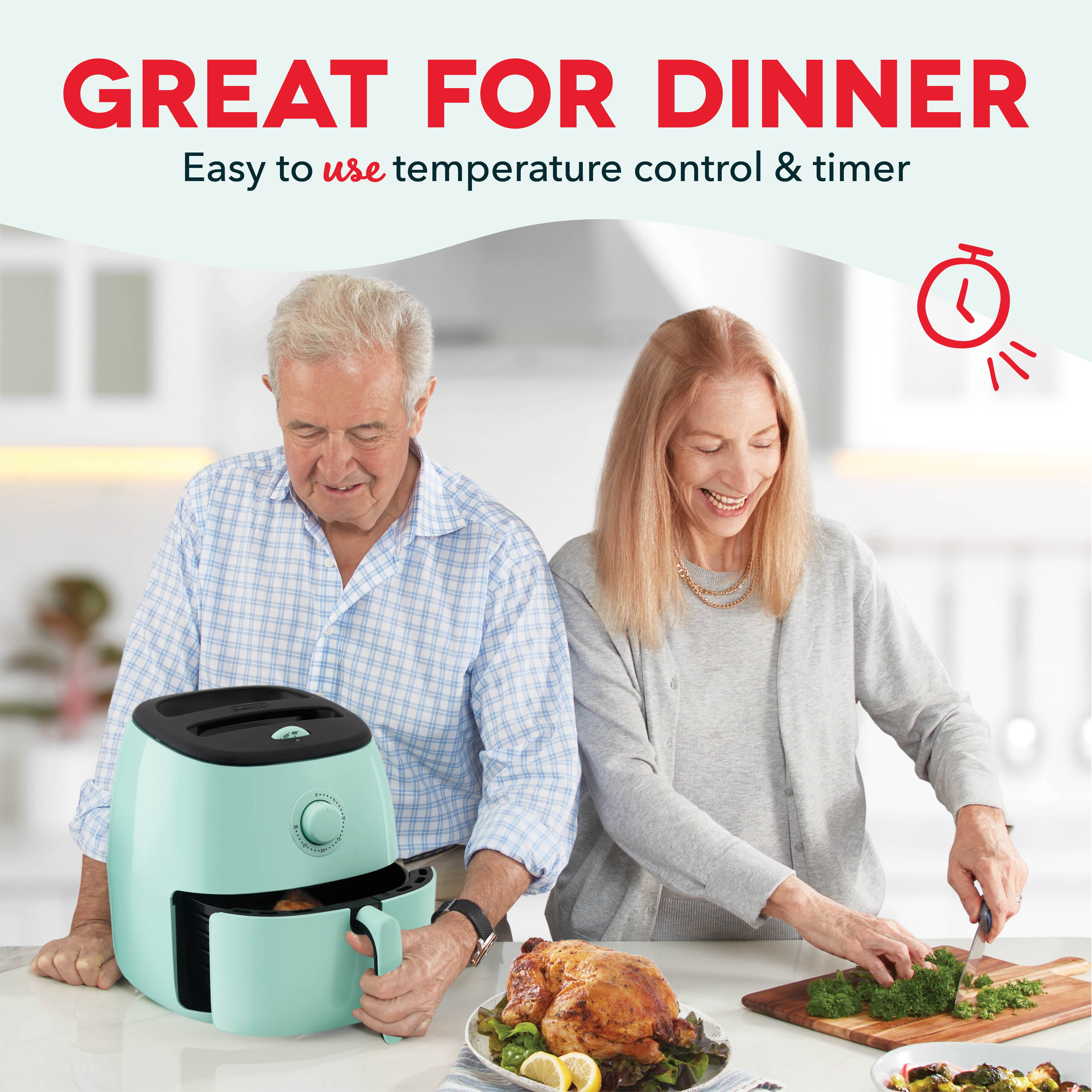 Dash Tasti-Crisp™ Electric Air Fryer Oven, 6 Qt. Family Size, 1700-Watt, Aqua