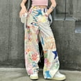 thumbnail image 2 of MEZZALL Girls Fashion Cute Pants Doodle Pants Elastic Waist Wide Leg Jeans Loose Casual Pants With Pockets Soft Dailywear 10-11 Years, 2 of 9