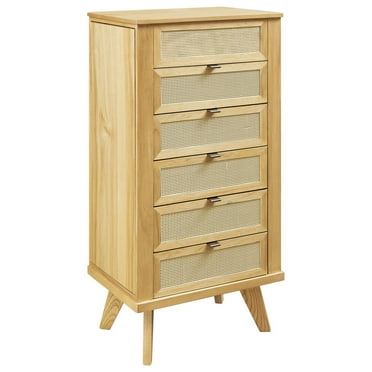 Contemporary Home Living Jewelry Armoire with Storage Drawers and Side Panels - 41" - Brown