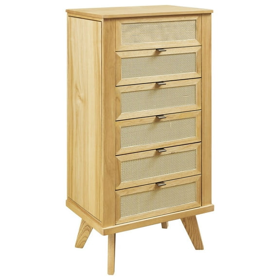 Contemporary Home Living Jewelry Armoire with Storage Drawers and Side Panels - 41" - Brown