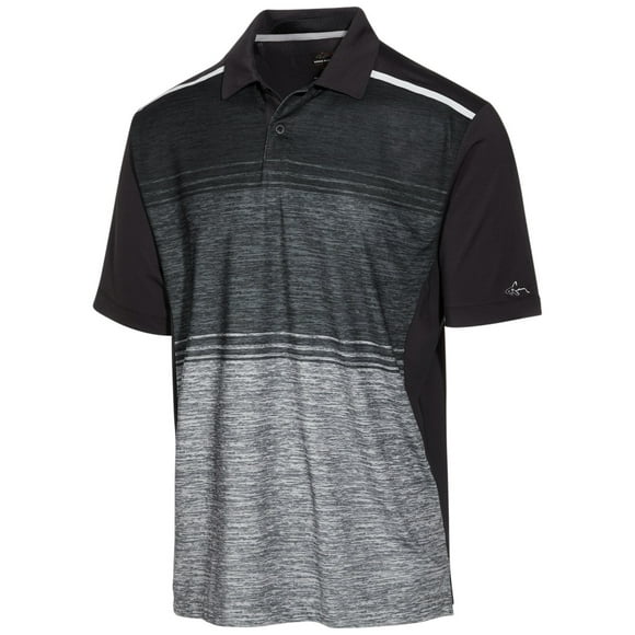 Greg Norman Mens Performance Rugby Polo Shirt, Black, Small