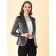 thumbnail image 2 of Abrigo de Oficina para Mujer Allegra K Chaqueta de Terciopelo con Botones y Cuello Chal Gris M, 2 of 7