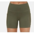 thumbnail image 2 of THE GYM PEOPLE Women's High Waist Workout Shorts--Olive Green XL, 2 of 5
