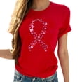 thumbnail image 4 of Women's Crew Neck Chest Printed Short-Sleeved T-Shirt, 4 of 6