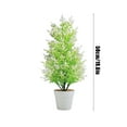 thumbnail image 2 of Artificial Pinaster Tree, Christmas Pinaster Tree, Simulation Small Green Pinaster Cedar Bonsai, Durable Plastic Material with Elegant Round White Flower Pot for Living Room Decor, 2 of 7