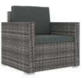 thumbnail image 2 of vidaXL 8 Piece Garden Lounge Set with Cushions Poly Rattan Gray, 2 of 5