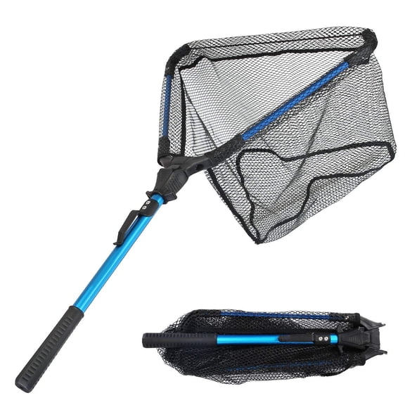 Foldable Fishing Net with Aluminum Handle – Durable 5MM Hexagon Mesh, Nano Coating, Collapsible Landing Net for Safe Fish Catching