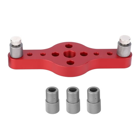 

2024 Big sale Hole Punch Locator Aluminum Alloy Puncher Gauge DIY Woodworking Tool with 3Pcs Drill BushingRed