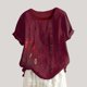thumbnail image 1 of Fiudx Ofertas de La Semana Camisa Holgada con Estampado de Flores de Manga Corta Informal de Verano para Mujer, 1 of 5