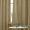 thumbnail image 2 of Short Linen Curtains Living Room Rod Pocket Semi Sheer Curtain Burlap Light Filtering Thick Linen Drapes for Bedroom, 54 x 54 inches Long, Taupe, Set of 2 Panels, 2 of 19
