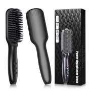 Beard Straightener Brush Anti-scald Anti-static Electrical Heated Hair Straightening Brush Ionic Hair Straightening Brush and Beard Brush for Men