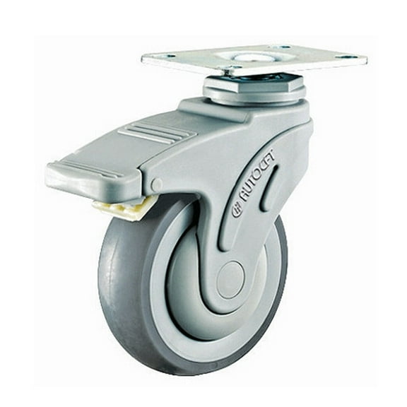 Carrymaster ACMC-102SFB Light-Duty Swivel Flange Brake Medical Plastic Caster