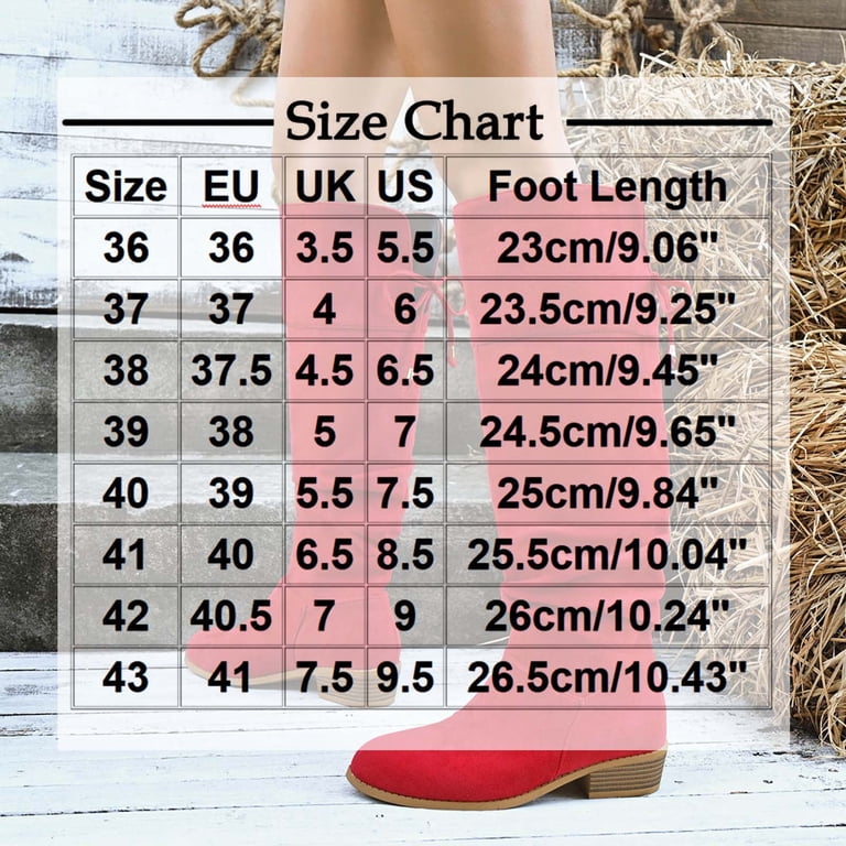NTACZA Wide Calf Boots Women Red Slouch Knee-High Low Heel Dress 