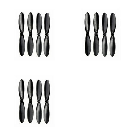 HobbyFlip Propeller Blade Set All Black Props Propellers Blades Quadcopter Compatible with Hubsan X4 H107 3 Pack