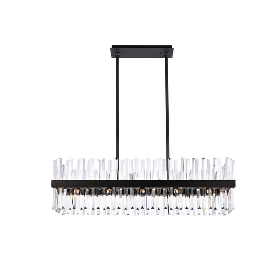 Serephina 42 inch crystal rectangle chandelier light in black