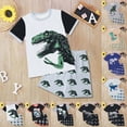 thumbnail image 4 of Baby Boy Summer Clothes 2T 3T 4T 5T 6T 7T 8T 9T 10T 11T 12T Toddler Boys Outfits Dinosuar Set Short Sleeve Cartoon Printed T Shirt Tops Shorts Outfits Child Kids 2PC Summer Set Kaprioy, 4 of 5