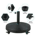 thumbnail image 5 of COBANA Patio Umbrella Base with Wheels, Heavy-duty Round Resin Umbrella Stand Weights, 52lbs, Black, 5 of 7
