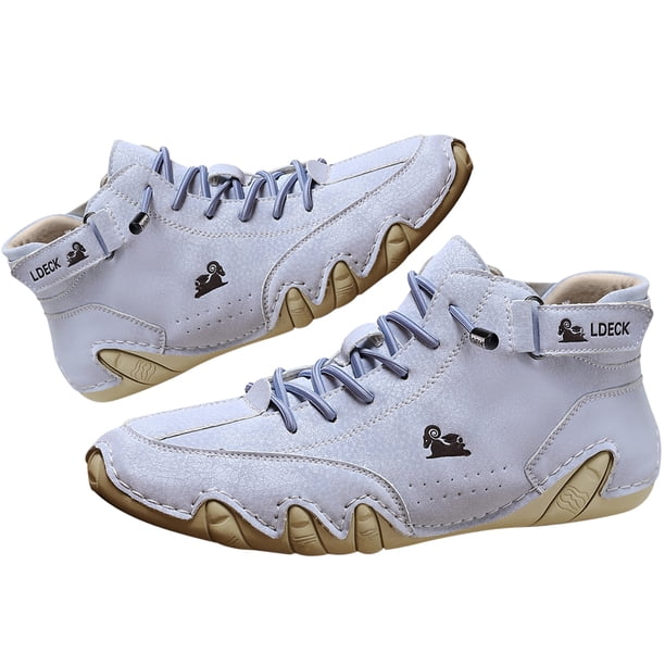 Bsvklp Zapatos para Correr Casuales para Hombres Cuero PU Transpirable Ropa Diaria Hecha A Mano (Azul 37)