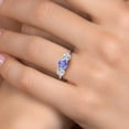 thumbnail image 4 of Gem Stone King 925 Sterling Silver Blue Tanzanite and Lab Grown Diamond Engagement Ring for Women | 1.90 Cttw | Round 6MM | Gemstone December Birthstone | Size 9, 4 of 6