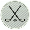 thumbnail image 3 of Hockey Sticks Patch 2. 875" round (Not an Iron-on Patch), 3 of 3