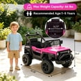thumbnail image 4 of Xuanlur 12V Ride on Electric Truck Car for Kids, Kids Electric Vehicles w/Remote Control, Bluetooth Music, Horn, 3 Speeds, 3.5 Mph Max Speed, Soft Start, Ride on Car Toy for Toddler Kid (Pink), 4 of 7