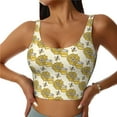 thumbnail image 2 of Uemuo Cartoon Honey Pot Bee Sunflower Pattern Women's Sports Bra - High Impact Support, Breathable, and Comfortable Athletic Bra for Running, Yoga, and Workouts, 2 of 9