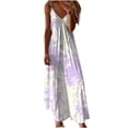 thumbnail image 2 of Nmnitkp Womens Maxi Dress 2025 Casual Strappy V Neck Sleeveless Flowy Sundress Plus Size Loose Long Maxi Beach Dress Sundress for Vacation S-5XL, 2 of 5