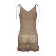 thumbnail image 7 of Besolor Women's Crochet Cover Ups V-Neck Tie Straps Hollow out Coverup Swimwear Summer Beach Vacation Mini Dress, 7 of 7
